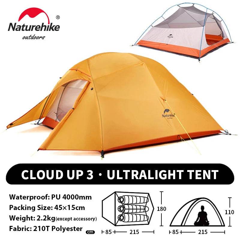 Naturehike Cloud Up 3 Ultralight Tent - Fish & Cheaps | Fishing & Outdoor Gear