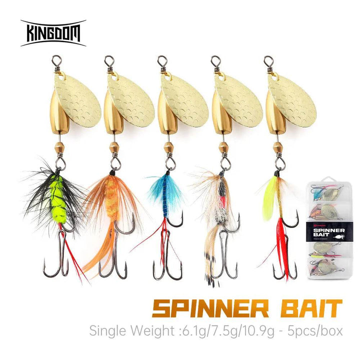 Kingdom Spinner Lure Set – 5 Piece Assortment - Fish & Cheaps | Fishing & Outdoor Gear