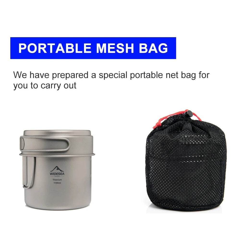 Widesea Titanium Camping Mug Pot — Ultralight 1100ml - Fish & Cheaps | Fishing & Outdoor Gear
