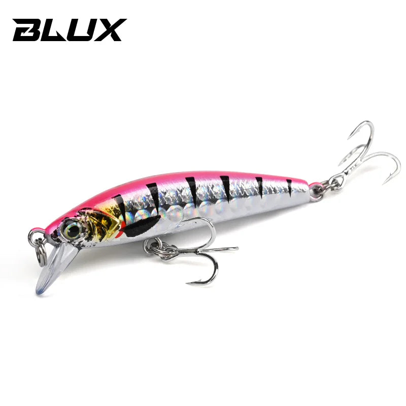 BLUX Gravity Minnow 50mm 4.3g Long Cast Heavy Shinking Fishing Lure Wobbler Freshwater Saltwater Bass Pike Hard Plastic Bait