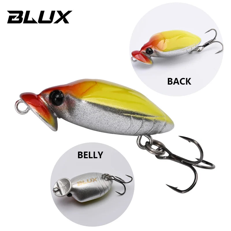 BLUX STINKBUG Insect Fishing Lure 31mm 2.5g BFS Topwater Crankbait Rolling Crank Freshwater Popper Bait Creek Trout Tackle