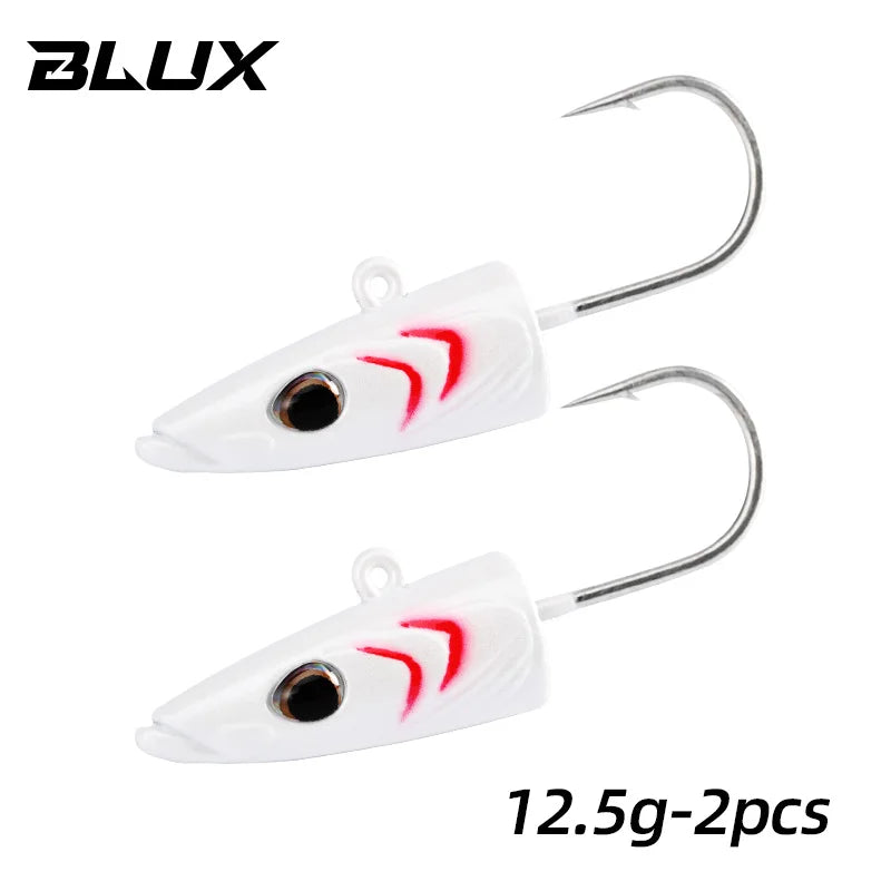 BLUX Happy Sandeel 11cm 17g Soft Live Eel Fishing Lure Paddle Tail Jig Head Hook Vinyls Vibration Artificial Bait Saltwater Gear