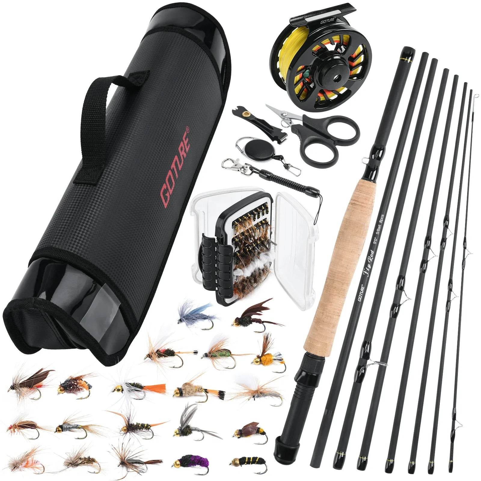 Goture 9FT Travel Fly Fishing Rod Combo - Fish & Cheaps
