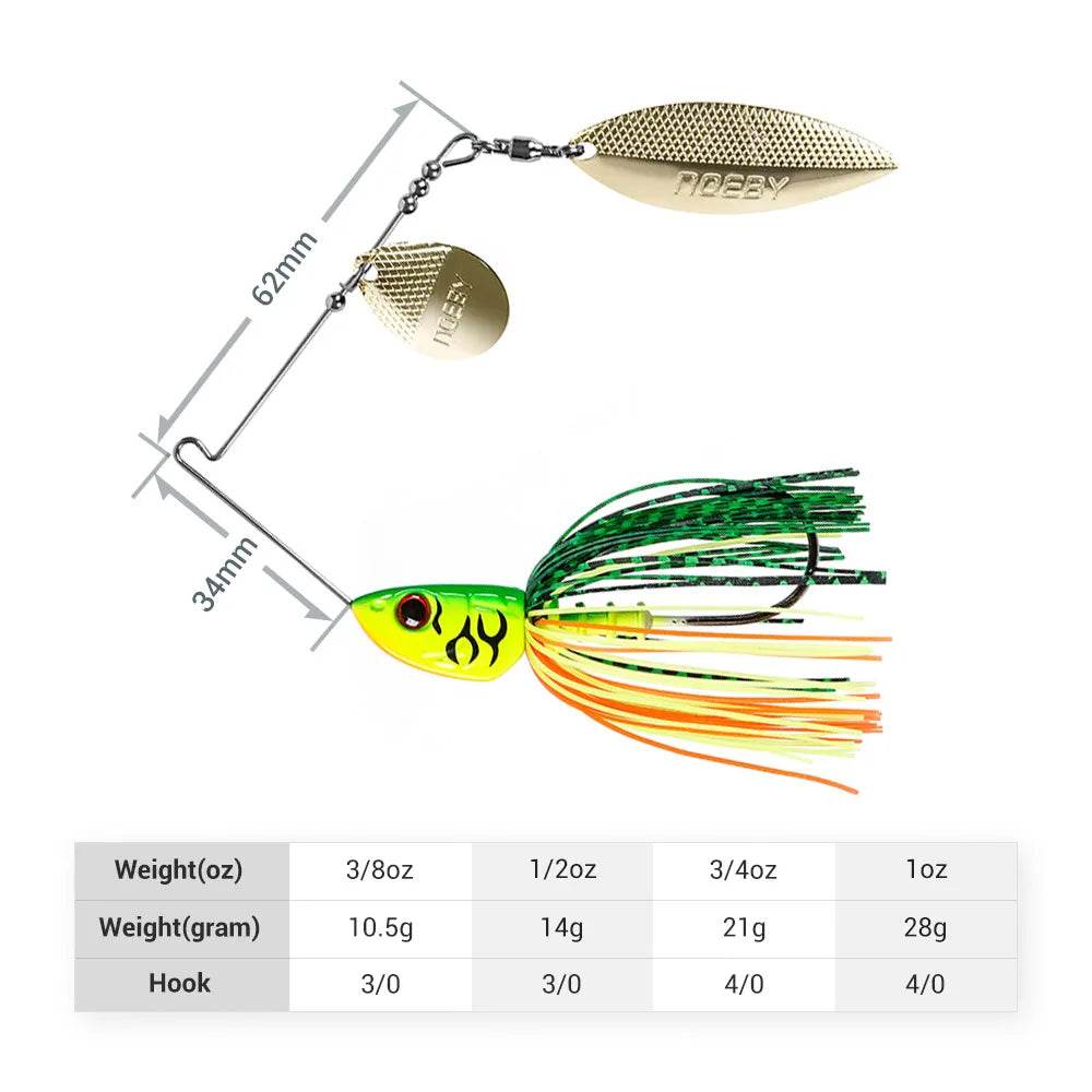 NOEBY Spinnerbait Double Willow Blade Lure - Fish & Cheaps | Fishing & Outdoor Gear