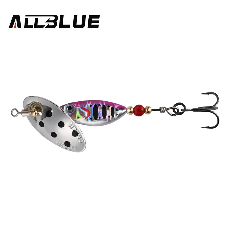 ALLBLUE FLYSPIN Rotating Spinner 6g 8.5g Metal Lure Brass Hard Artificial Bait Copper Freshwater Creek Trout Fishing Tackle