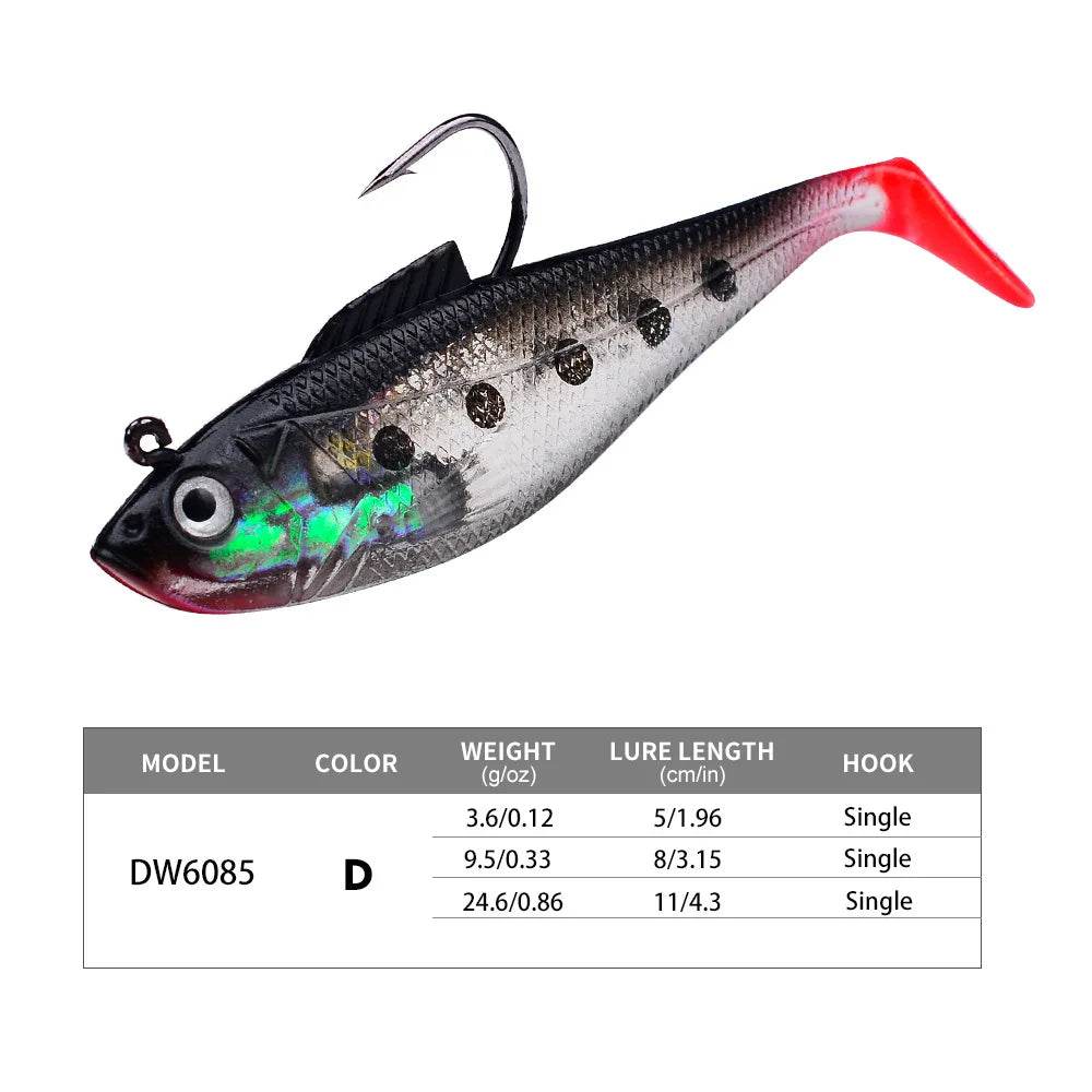 PROBEROS 3Pcs Jig Hook Silicone Soft Bait Set - Fish & Cheaps | Fishing & Outdoor Gear