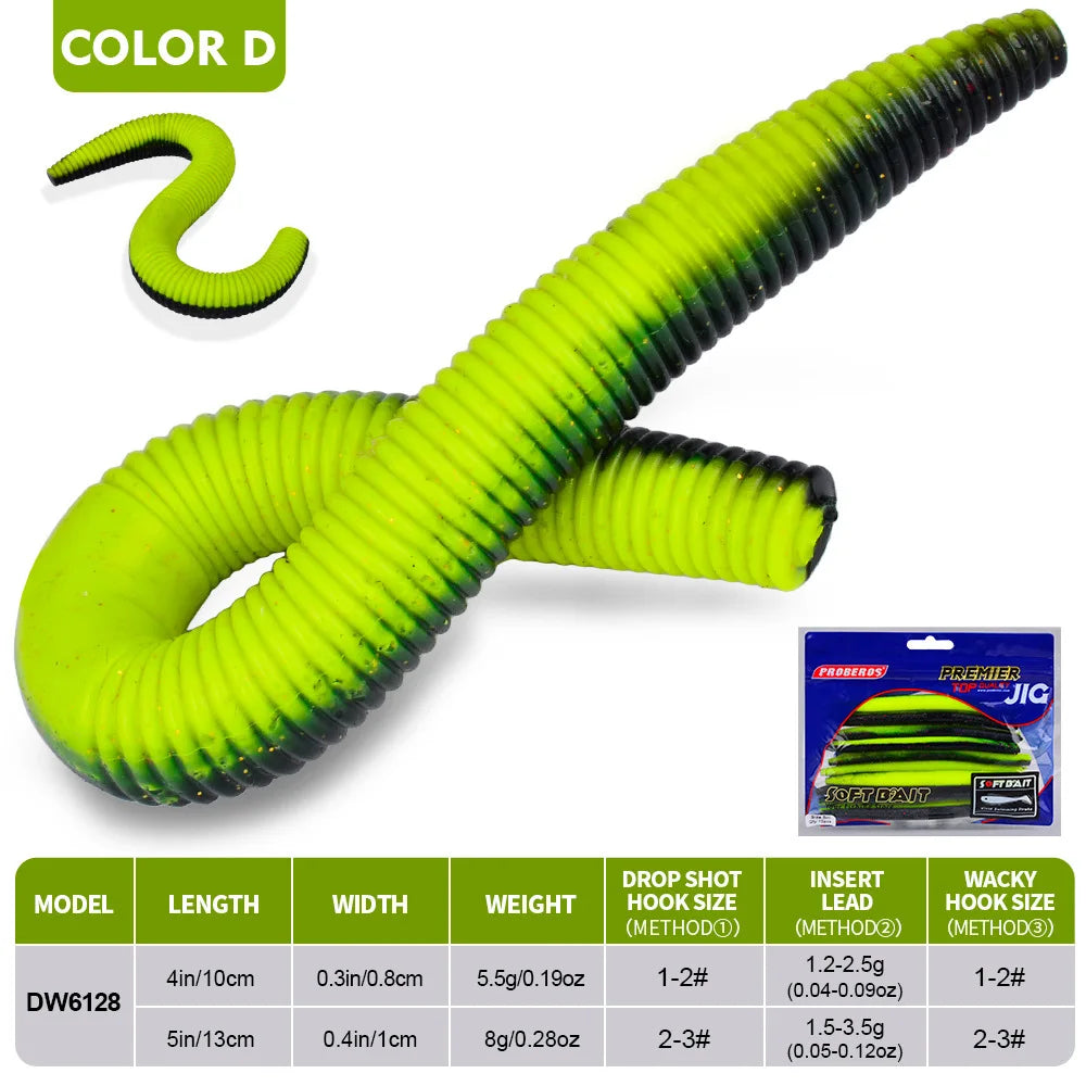 10Pcs 5.5g 8g Lifelike Fishy Smell Simulation Earthworm Artificial Fishing Lures Soft Plastic Worms Sinking Slow Fall Bait