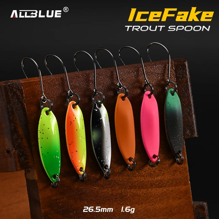 ALLBLUE IceFake 1.6g Brass Spoon Metal Fishing Lure for Stream Area Trout Tackle Artificial Bait