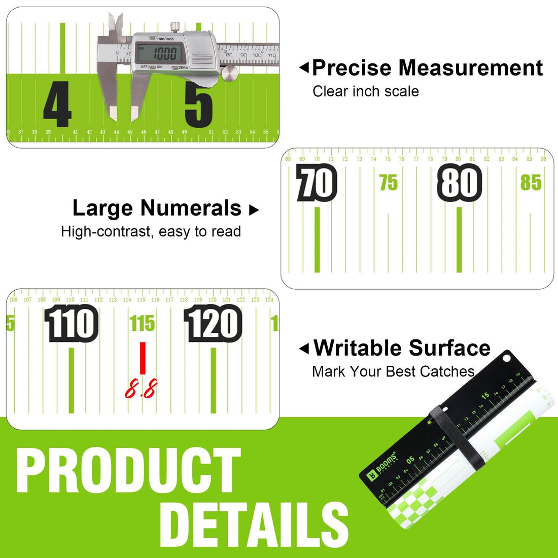 Booms Fishing 150cm Waterproof Measuring Ruler Set - Fish & Cheaps | Fishing & Outdoor Gear