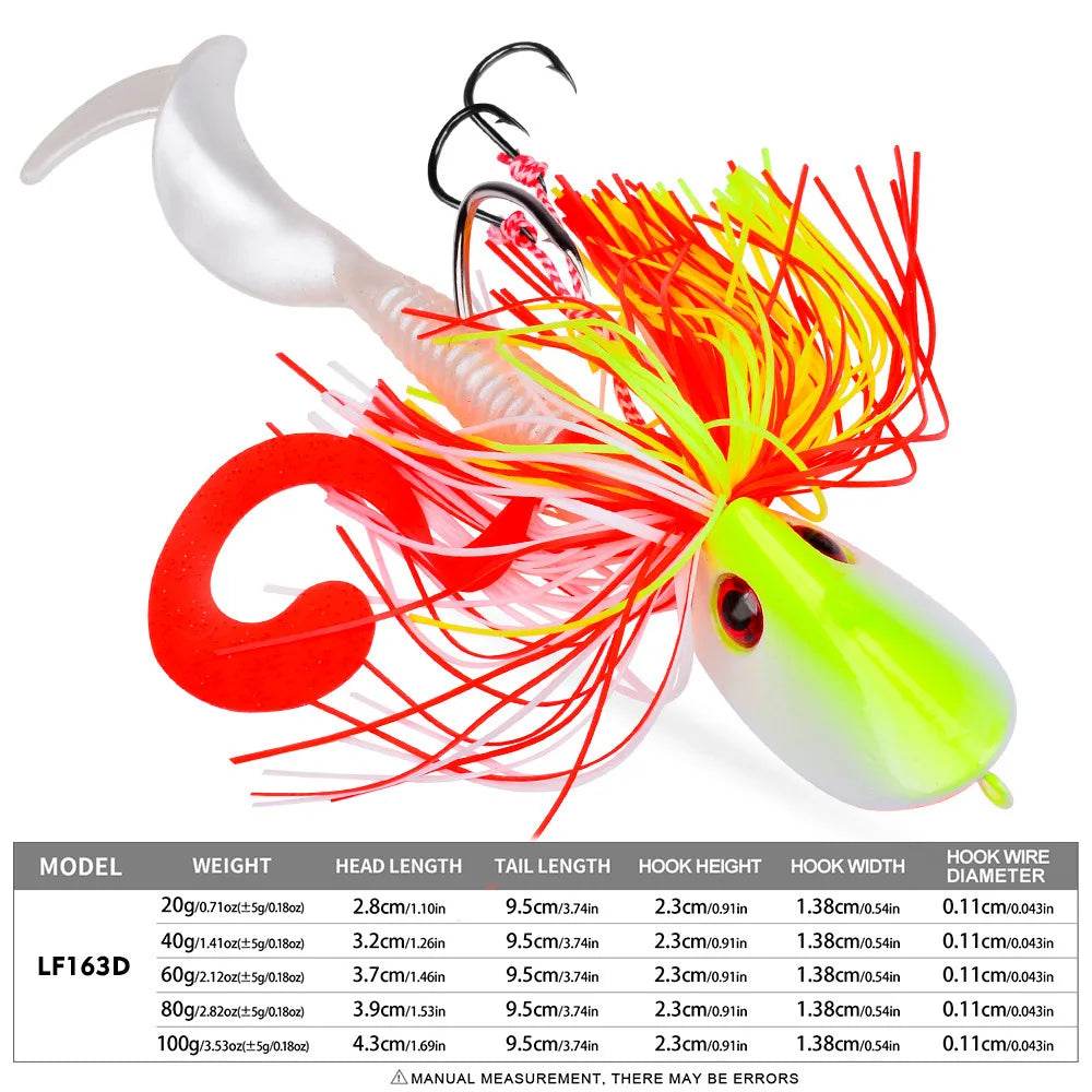 PROBEROS Big Head Jig – Rolling Tail Soft Bait Lure - Fish & Cheaps | Fishing & Outdoor Gear