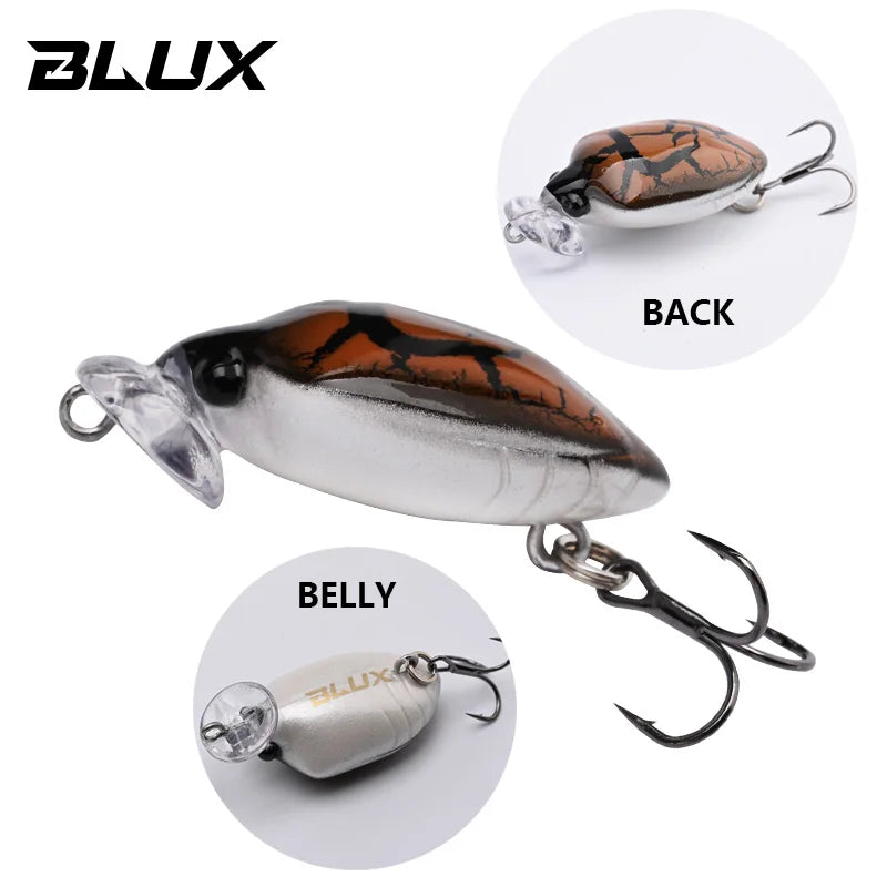 BLUX STINKBUG Insect Fishing Lure 31mm 2.5g BFS Topwater Crankbait Rolling Crank Freshwater Popper Bait Creek Trout Tackle