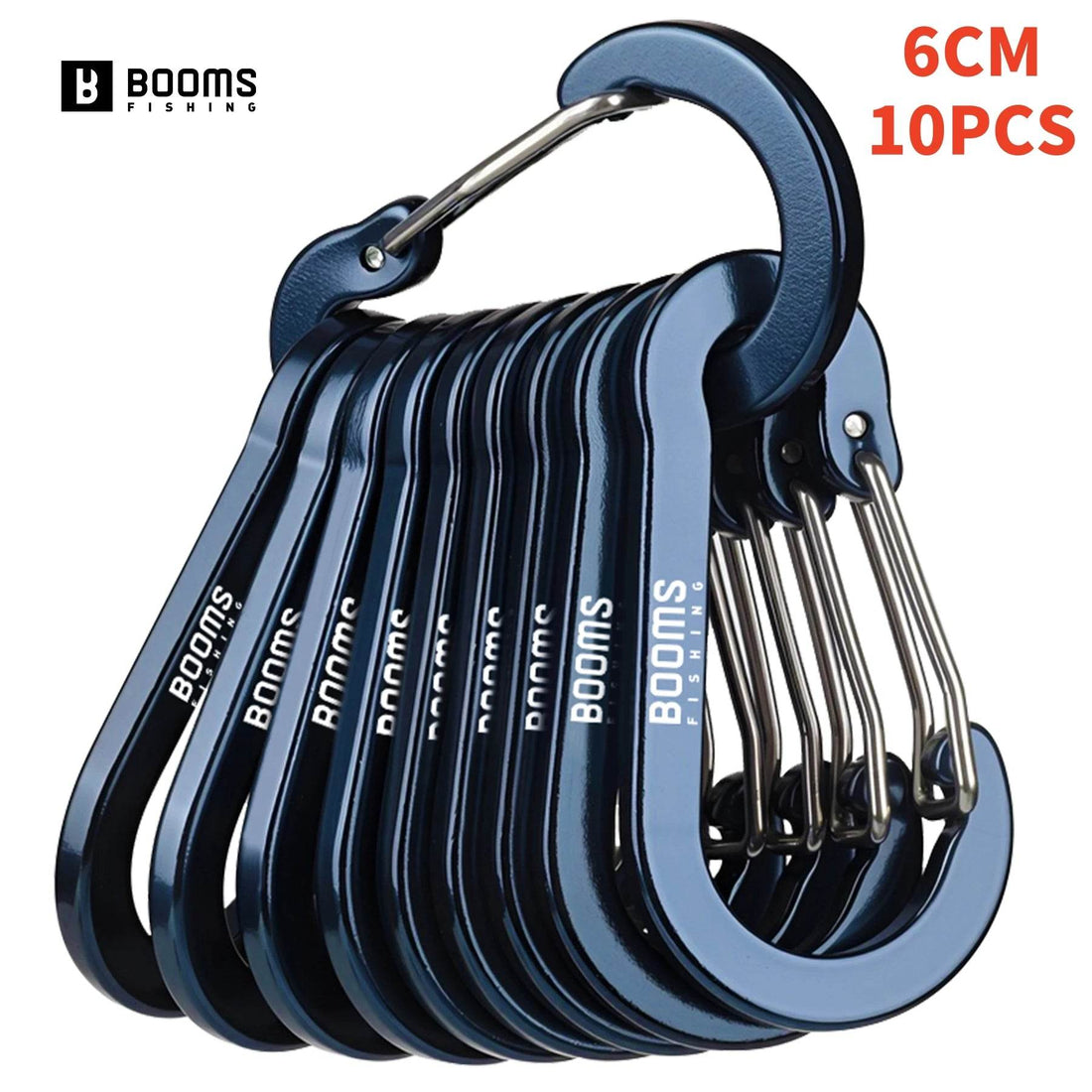 Booms Fishing 6cm Aluminium Carabiner Clips – 10 Pack - Fish & Cheaps | Fishing & Outdoor Gear