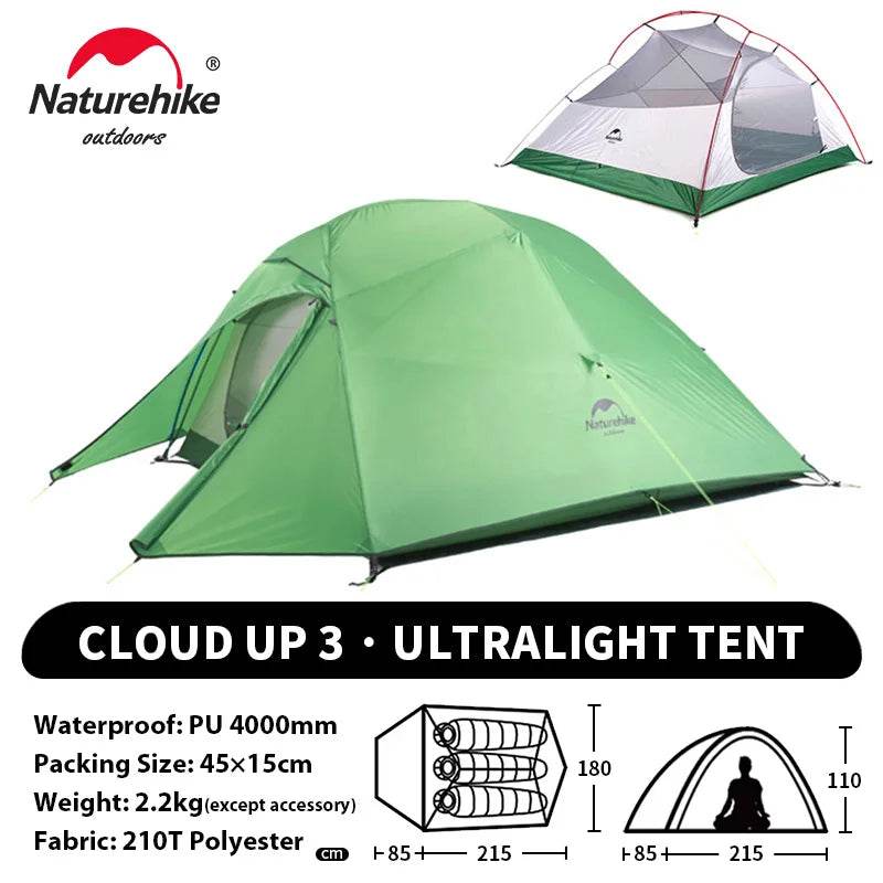 Naturehike Cloud Up 3 Ultralight Tent - Fish & Cheaps | Fishing & Outdoor Gear