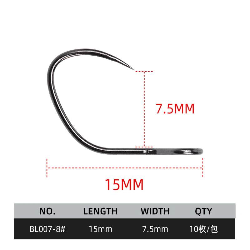 ALLBLUE  Barbless Trout Hook Set – 10pcs Vertical Eye (10#, 8#) - Fish & Cheaps | Fishing & Outdoor Gear