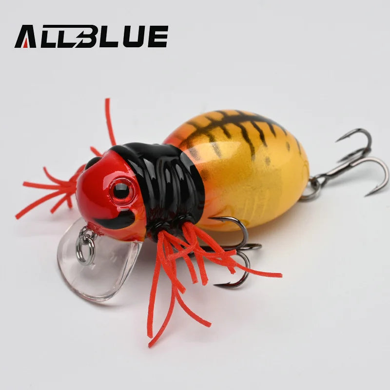 ALLBLUE FATSO SPIDER Topwater Shallow Crankbait 41MM 6.2G Rolling Insect Fishing Lure Wobbler Bait Freshwater Bass Pike Tackle