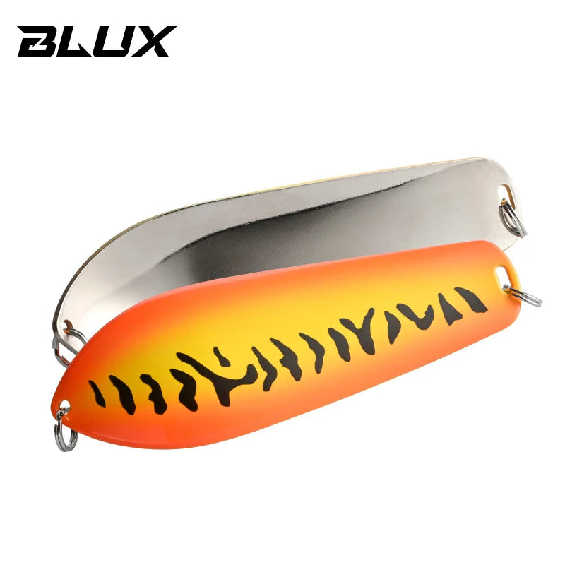 BLUX LUCIUS Legend Spoon Fsihing Lure 34G 100MM Pure Brass Casting Slow Trolling Metal Wobbler Pike Bass Bait Freshwater Tackle