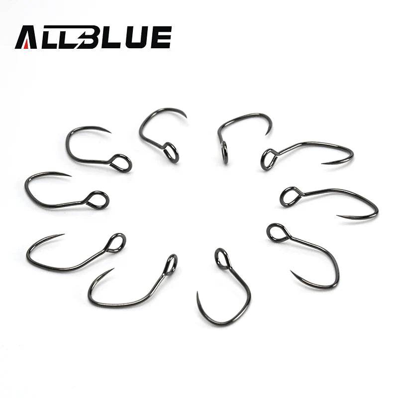 ALLBLUE  Barbless Trout Hook Set – 10pcs Vertical Eye (10#, 8#) - Fish & Cheaps | Fishing & Outdoor Gear