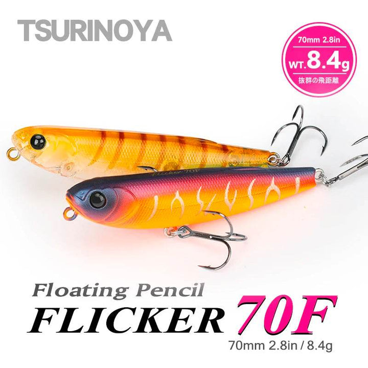 TSURINOYA FLICKER 70F Z Dog Topwater Walker - Fish & Cheaps | Fishing & Outdoor Gear