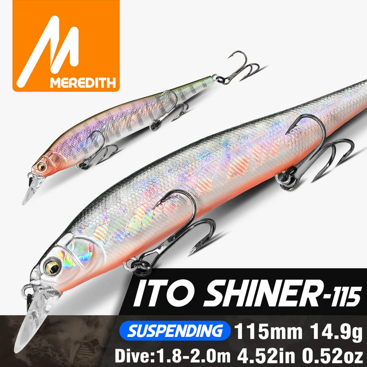 MEREDITH 115mm Slow Floating Jerkbaits Innovation Weight System for Pike Minnow Lures for Fishing Artificial Bait Fishing Bait