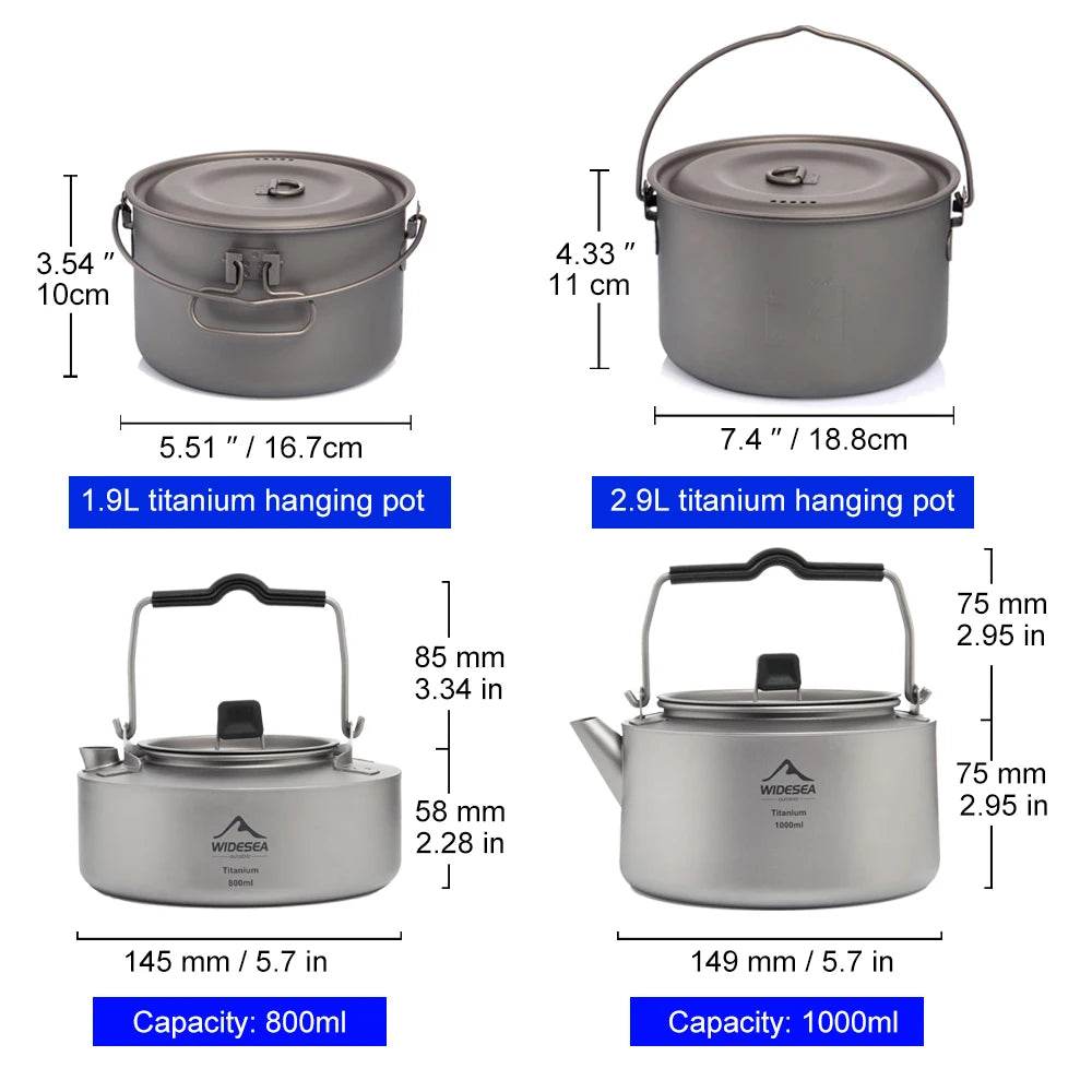 Widesea Titanium Tableware Set — Ultra-Light Cookware for Camps - Fish & Cheaps | Fishing & Outdoor Gear