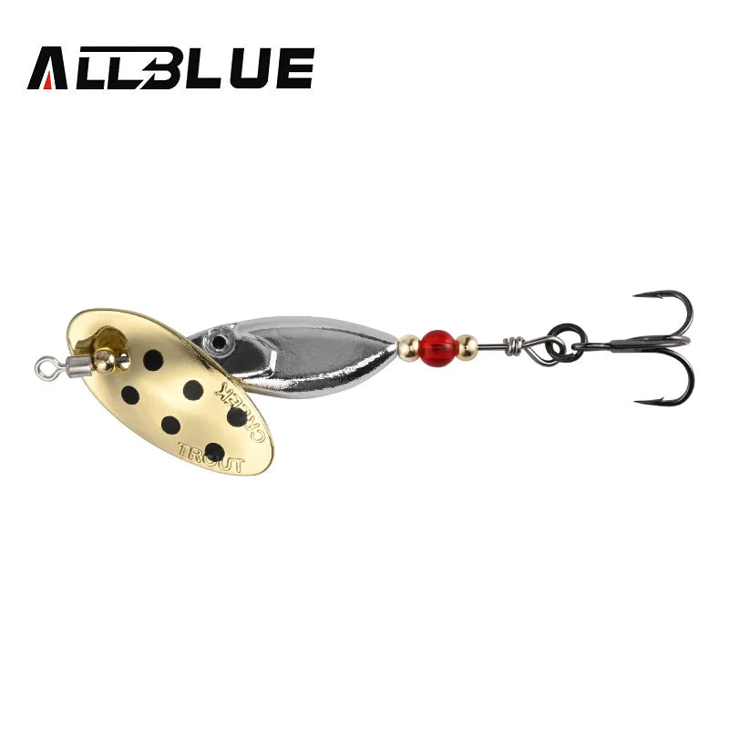 ALLBLUE FLYSPIN Rotating Spinner 6g 8.5g Metal Lure Brass Hard Artificial Bait Copper Freshwater Creek Trout Fishing Tackle