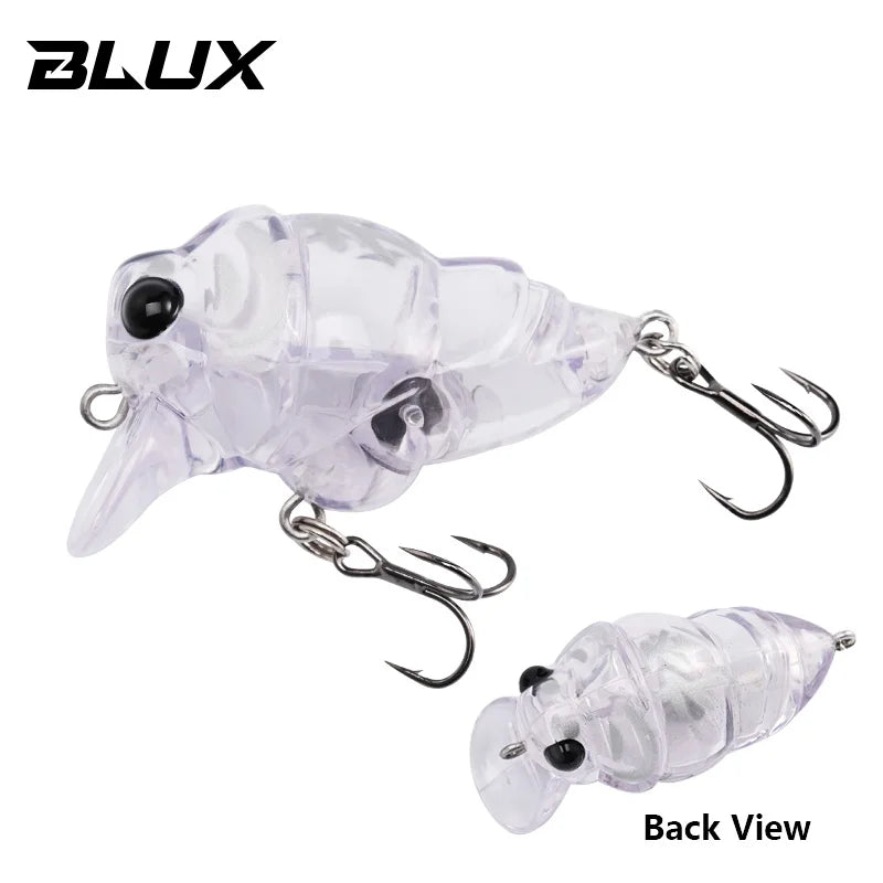 BLUX Cicada Fishing Lure 39mm 6.3g Insect Floating Crankbait BFS Shallow Rolling Crank Freshwater Bass Perch Trout Bait Tackle