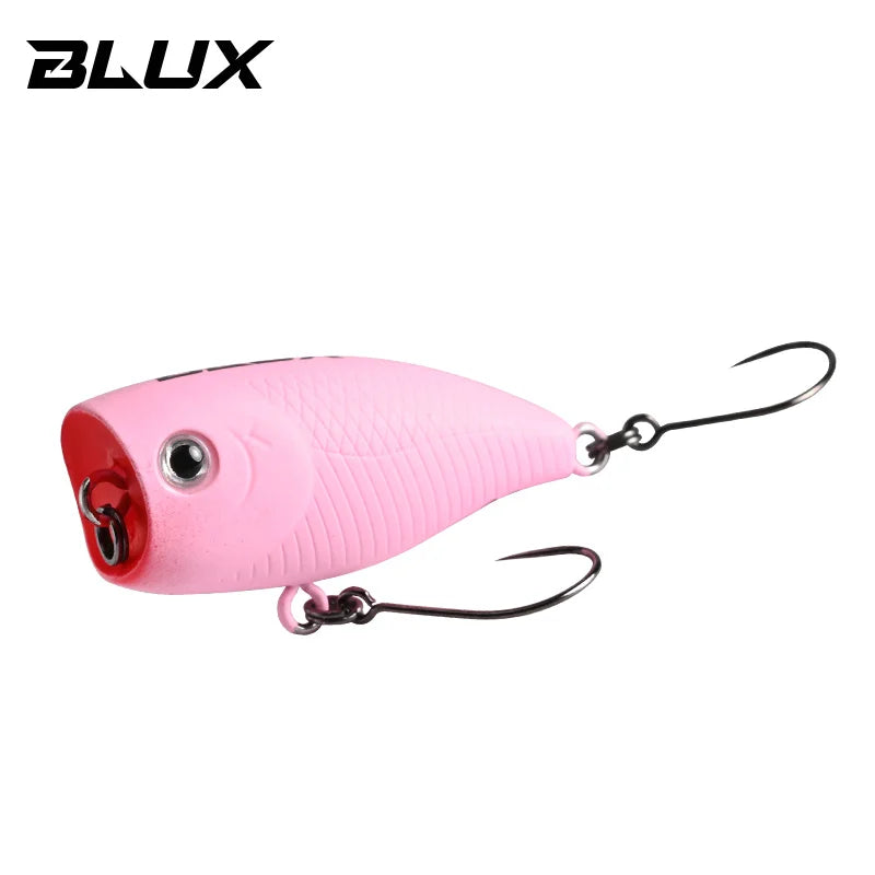 BLUX POKO Topwater Popper 35mm 3g Stream Trout Bass Fishing Lure Plastic Bait Creek Floating Freshwater Artificial Hard Lure