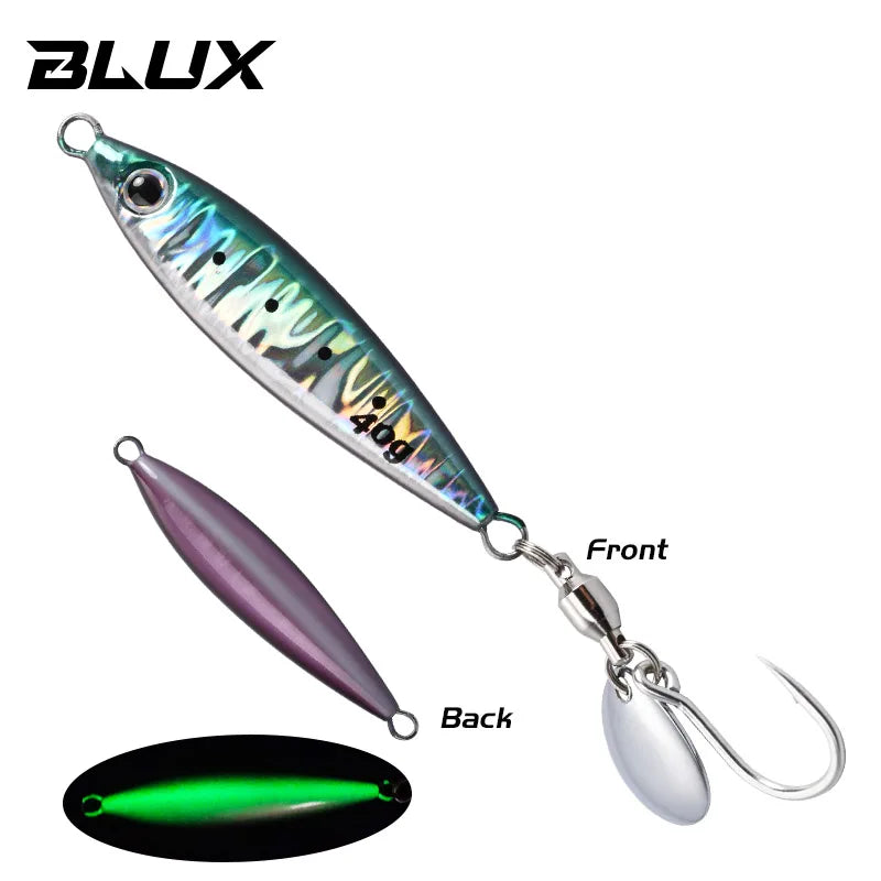 BLUX Blade Shotel Casting Jig 30g 40g 60g Metal Jigging Spoon Spanish Mackerel Bass Off Shore Artificial Bait Saltwater Tackle