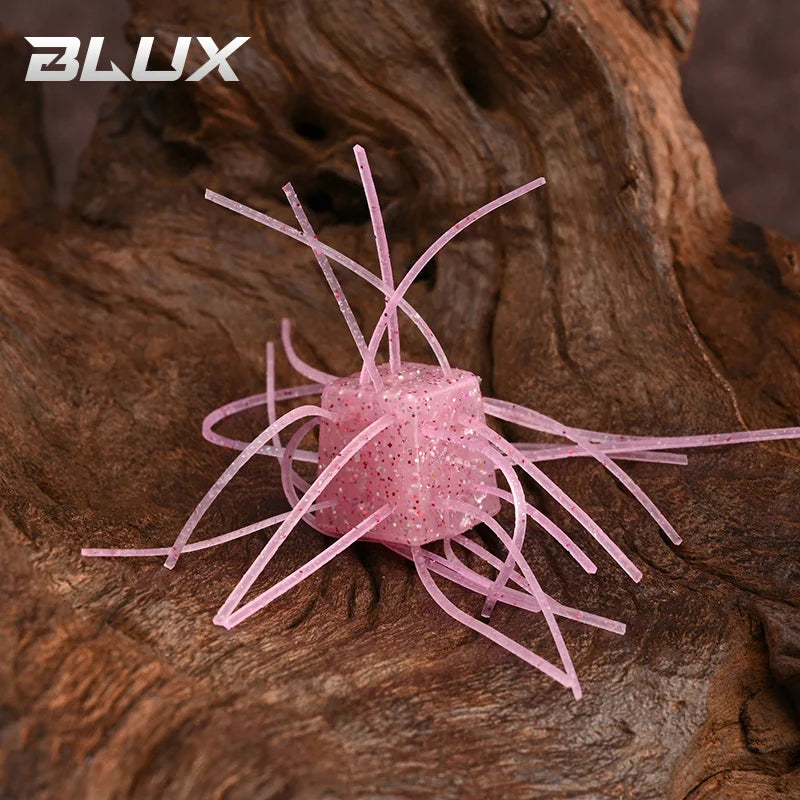 BLUX Dice Rubber 6pcs/lot Soft Bait 12mm 1.8g Handmade Power BFS Fishing Lure Silicone Worm Freshwater Bass Artificial Tackle