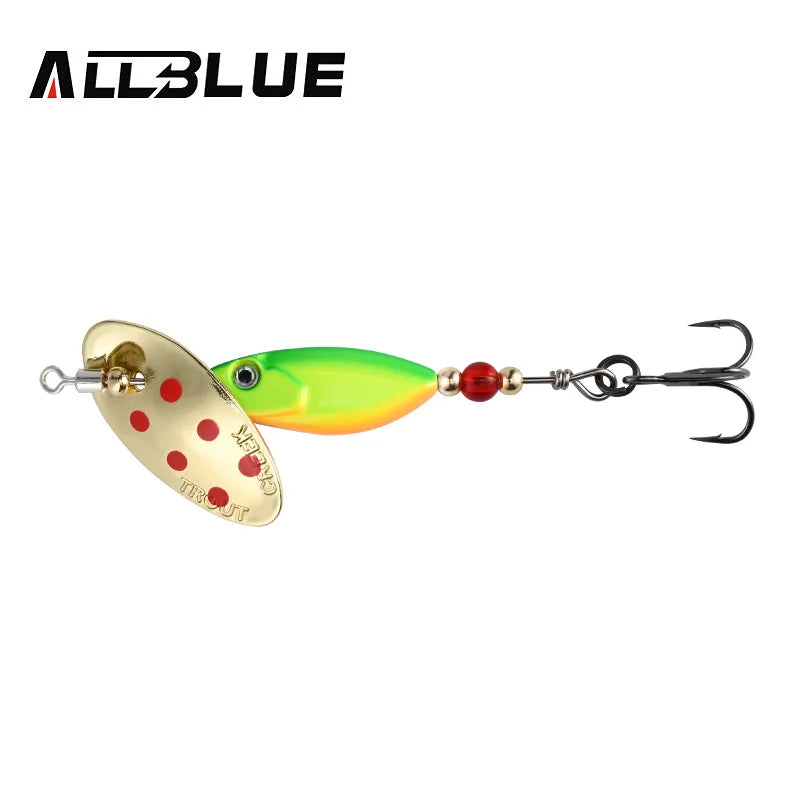 ALLBLUE FLYSPIN Rotating Spinner 6g 8.5g Metal Lure Brass Hard Artificial Bait Copper Freshwater Creek Trout Fishing Tackle