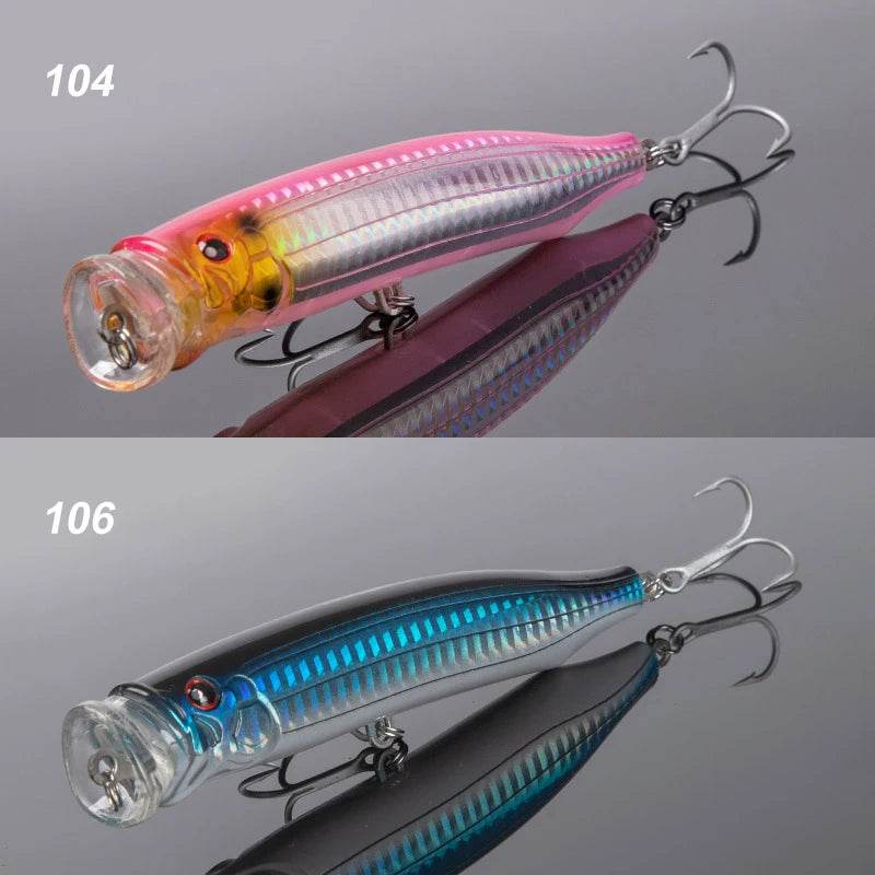 Noeby 2PCs Feed Popper Lures – Saltwater Topwater Jerkbait - Fish & Cheaps | Fishing & Outdoor Gear