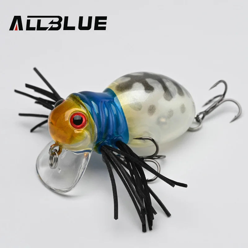 ALLBLUE FATSO SPIDER Topwater Shallow Crankbait 41MM 6.2G Rolling Insect Fishing Lure Wobbler Bait Freshwater Bass Pike Tackle