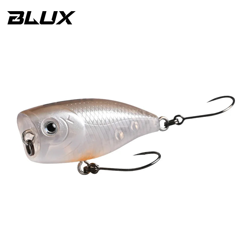 BLUX POKO Topwater Popper 35mm 3g Stream Trout Bass Fishing Lure Plastic Bait Creek Floating Freshwater Artificial Hard Lure