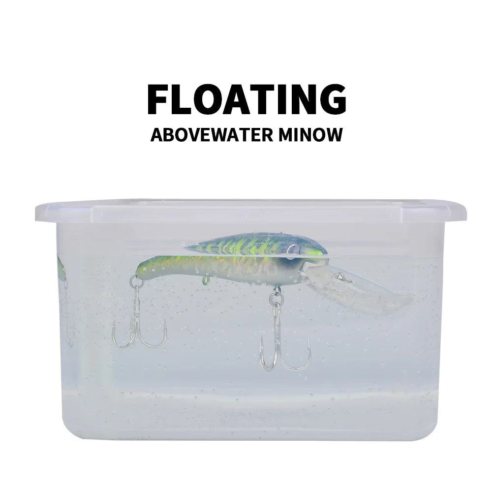 Topwater Laser Minnow Fishing Lure, Artificial Hard Bait, Fishing Hooks, Fish Wobbler Tackle Crankbait, Swimbait, 20cm, 43g