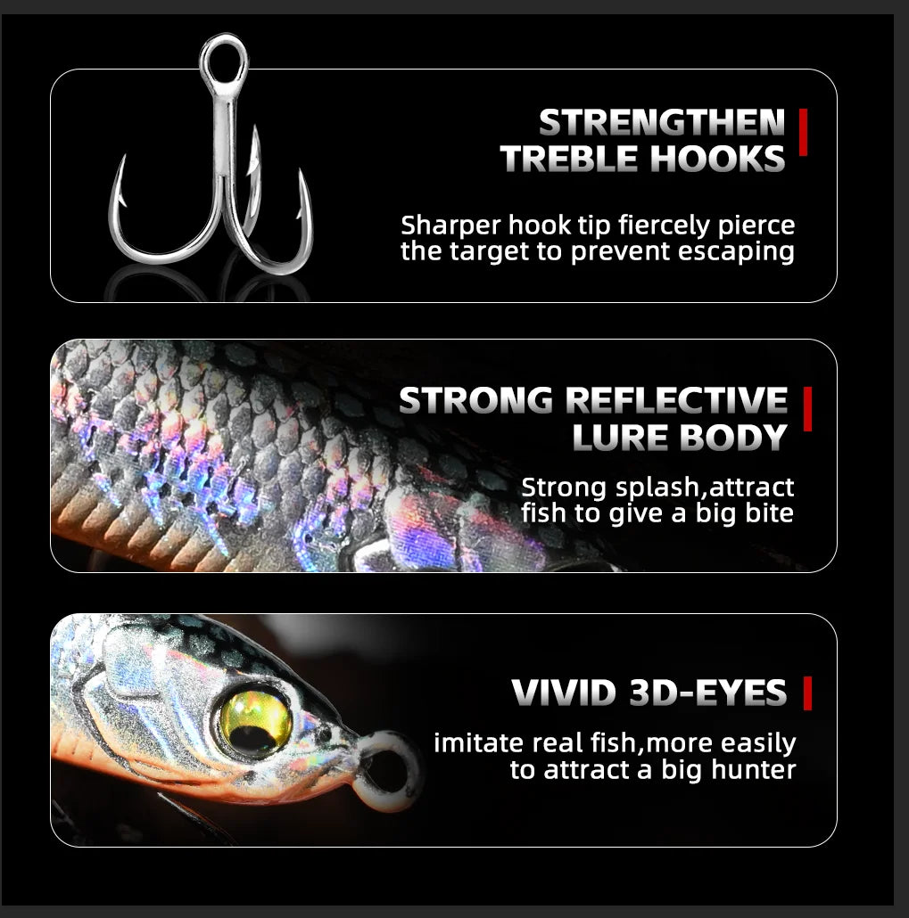 MEREDITH Fishing Lure Pencil Wobblers Hard Bait Sinking Fishing Wobbler  Artificial Lure Saltwater Lures For Pike Bass