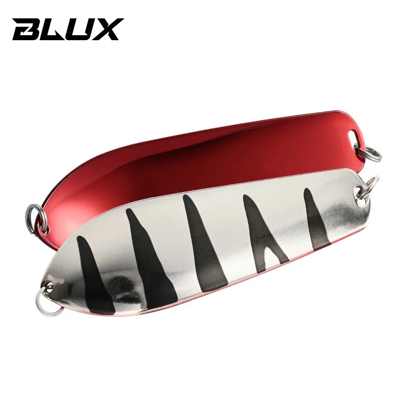 BLUX LUCIUS Legend Spoon Fsihing Lure 34G 100MM Pure Brass Casting Slow Trolling Metal Wobbler Pike Bass Bait Freshwater Tackle