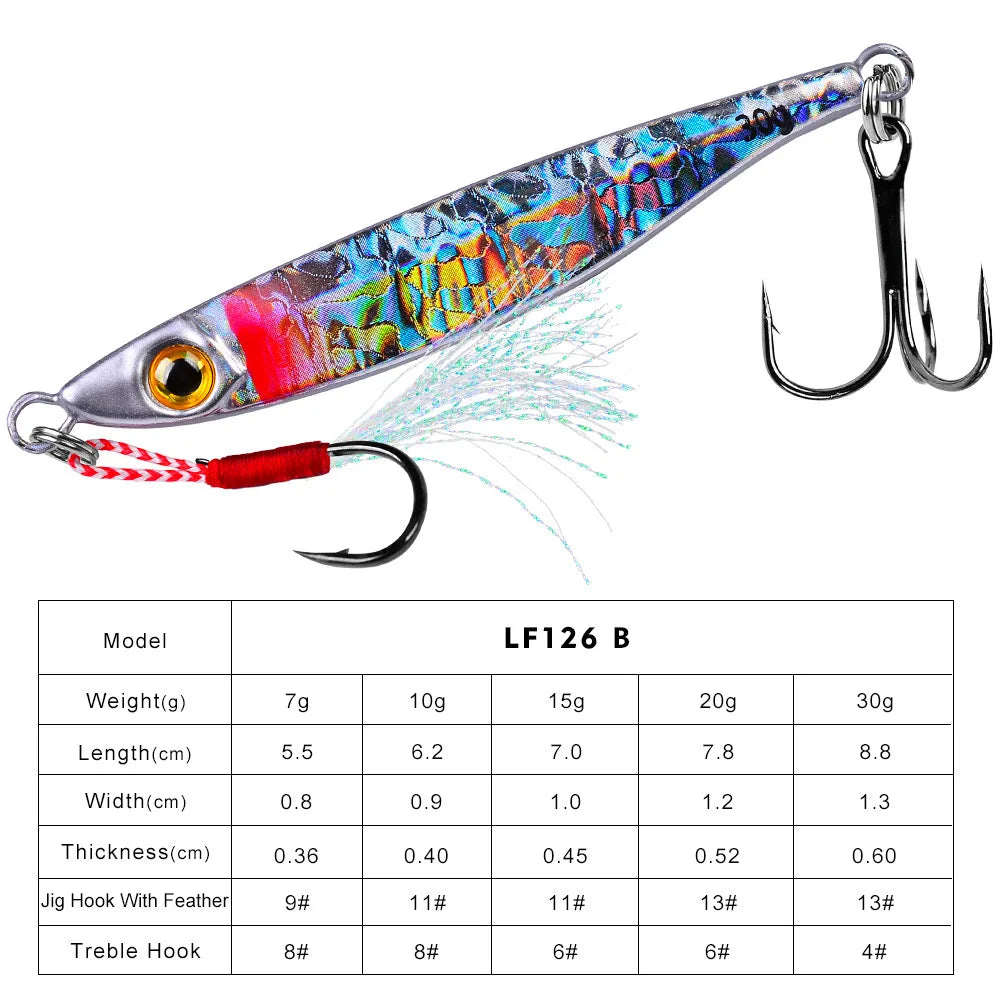 Japen Metal Cast Jig Spoon 7-30g Luminous Shore Casting  Sea Bass Fishing Lure Artificial Bait Tackle Jigging Lure