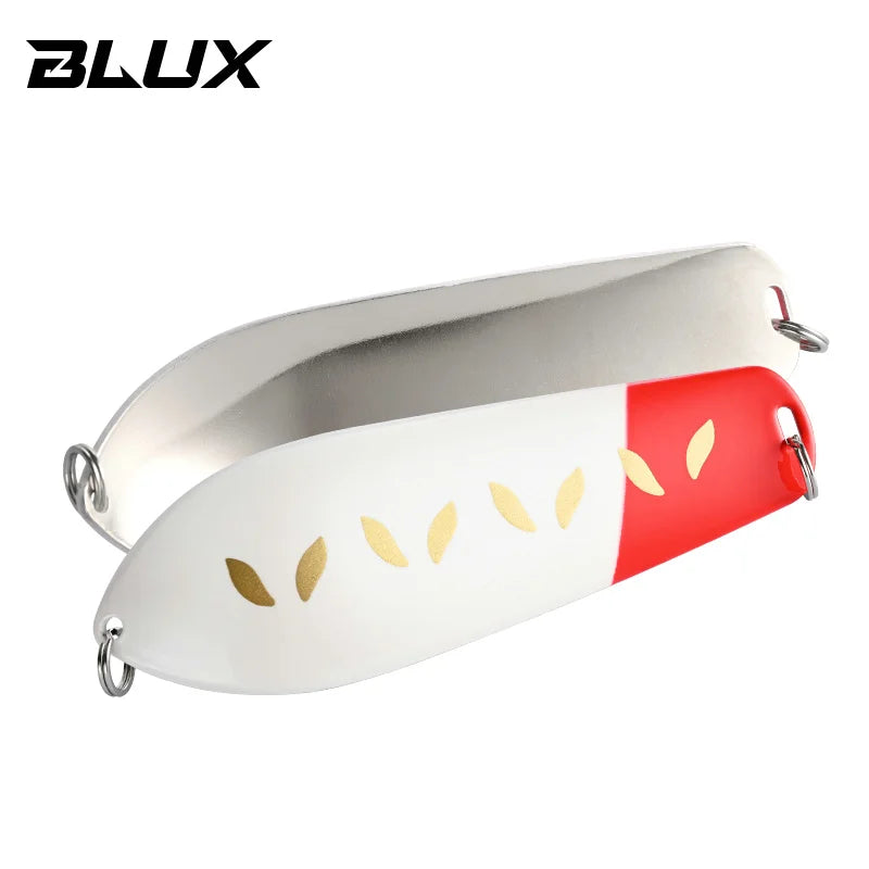 BLUX LUCIUS Legend Spoon Fsihing Lure 34G 100MM Pure Brass Casting Slow Trolling Metal Wobbler Pike Bass Bait Freshwater Tackle