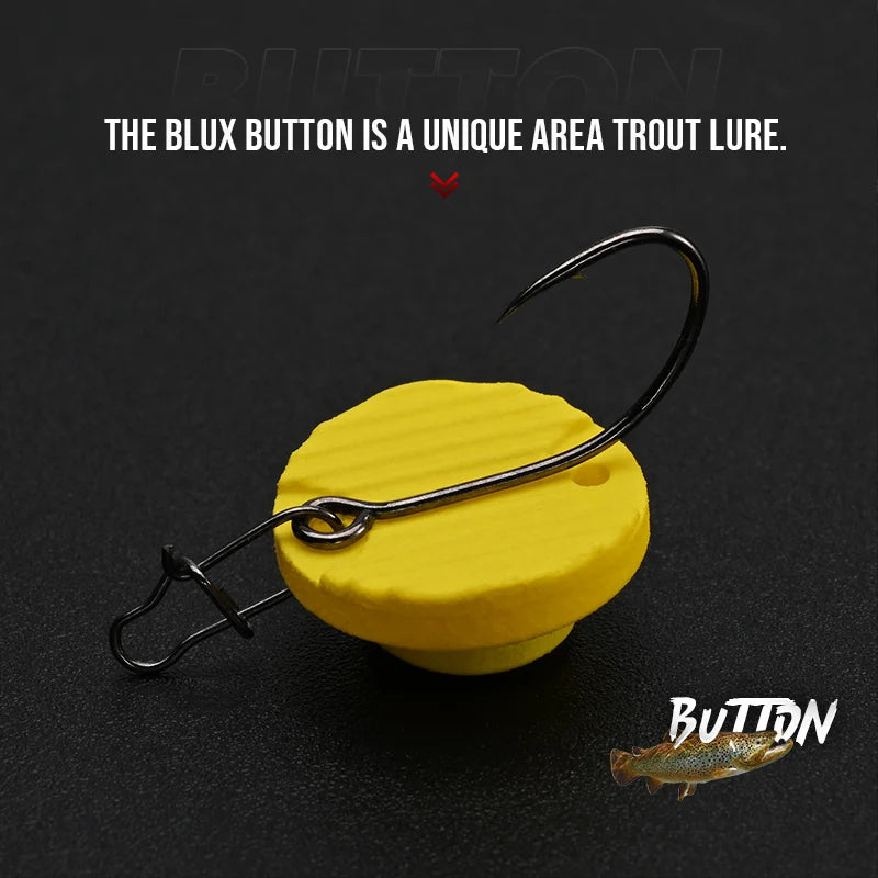 The BLUX BUTTON Area Trout Disc-like Vertical Fishing Lure 13mm 1.5g Sinking ABS Brass Deka Spoon Bung Artificial Bait Tackle