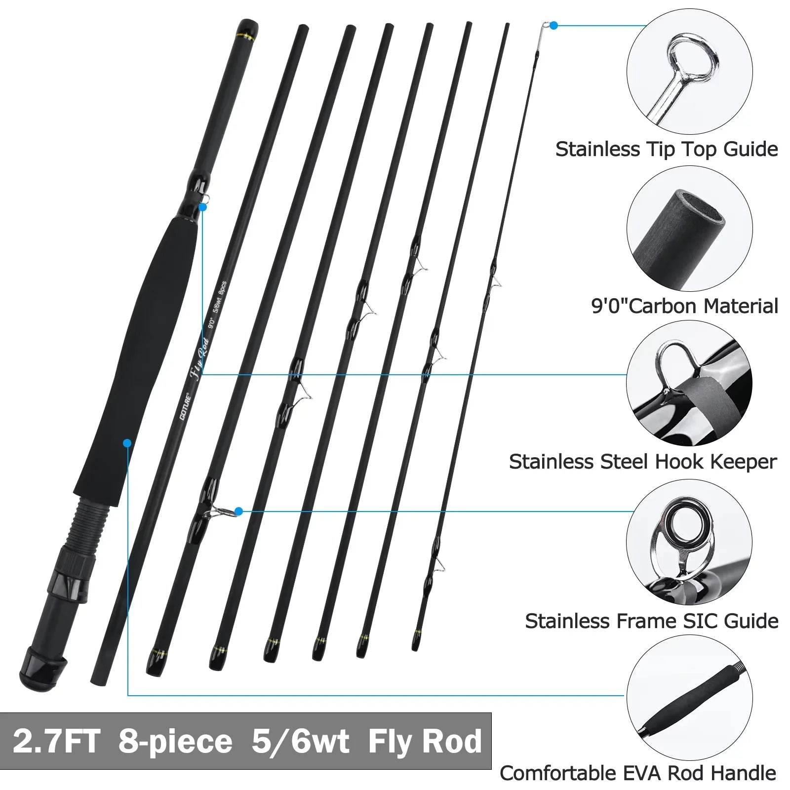 Goture #5/6 Travel Fly Rod – Premium Ultralight Precision - Fish & Cheaps | Fishing & Outdoor Gear