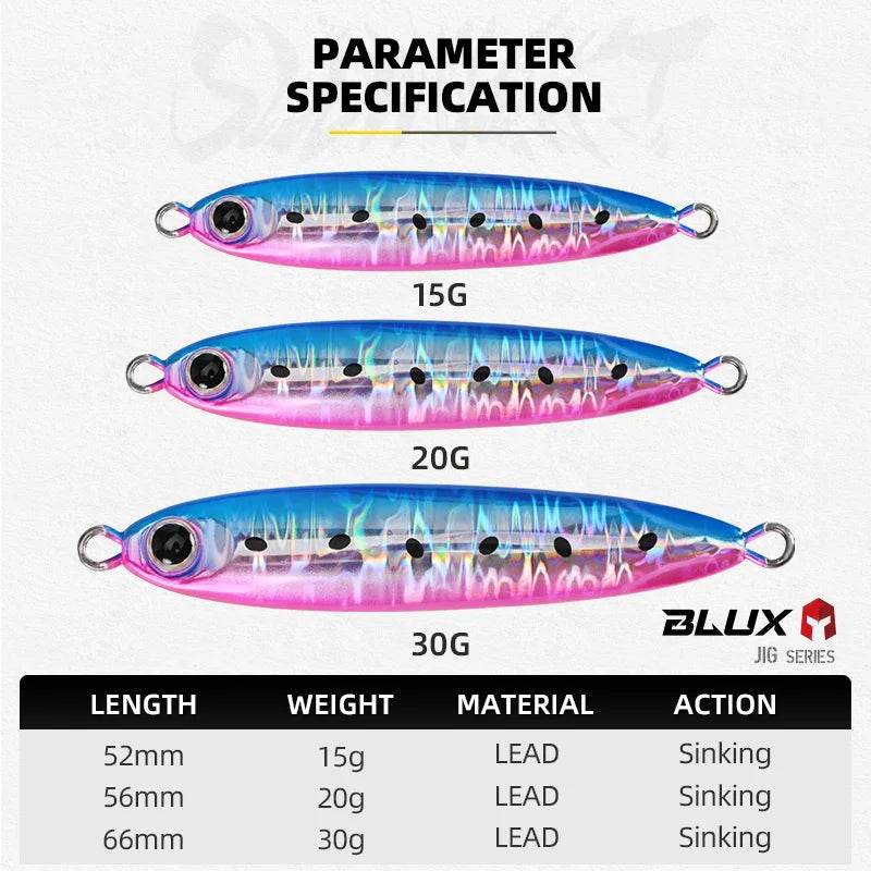 BLUX Slow Blatt Cast Slim Jig – Precision Metal Lure - Fish & Cheaps | Fishing & Outdoor Gear