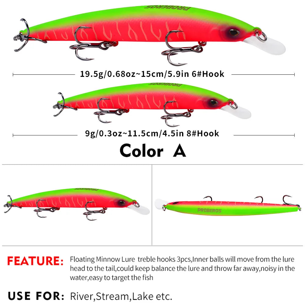 1Pcs Japanese Minnow Fishing Lures Floating 9g 19.5g Hard Bait Artificial Bait Wobbler Crankbait Carp Perch Pesca Fishing Tackle