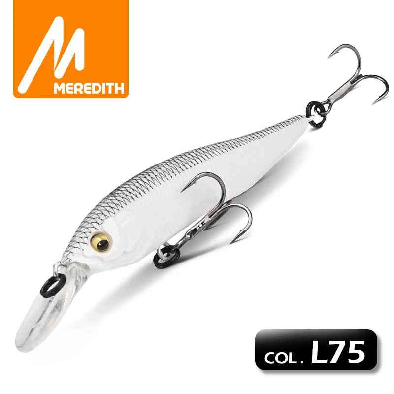 MEREDITH X-NANAHAN+1 Fishing Lures 75mm JerkMinnow Slow Singking Wobblers Bass Artificial Baits carp fishing goods MaxDepth 2.4M