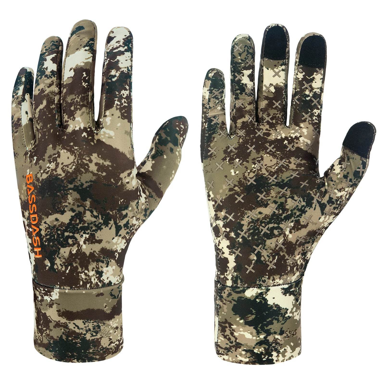 Bassdash Men’s Lightweight UPF 50+ Camo Gloves - Fish & Cheaps | Fishing & Outdoor Gear