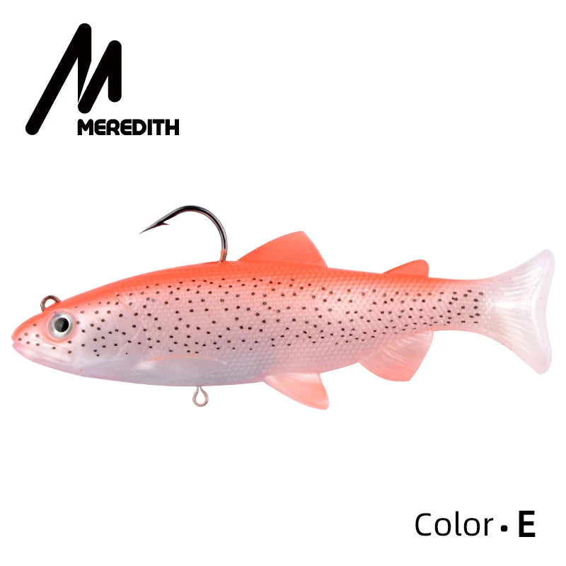 MEREDITH Trout 12cm 15cm Head PVC Fishing Lures Swimming Artificial Baits T Tail Silicone Soft Lures Swimbait Wobblers