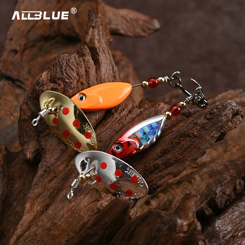 ALLBLUE FLYSPIN Rotating Spinner 6g 8.5g Metal Lure Brass Hard Artificial Bait Copper Freshwater Creek Trout Fishing Tackle