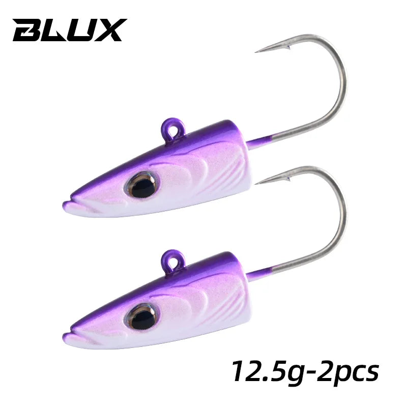 BLUX Happy Sandeel 11cm 17g Soft Live Eel Fishing Lure Paddle Tail Jig Head Hook Vinyls Vibration Artificial Bait Saltwater Gear