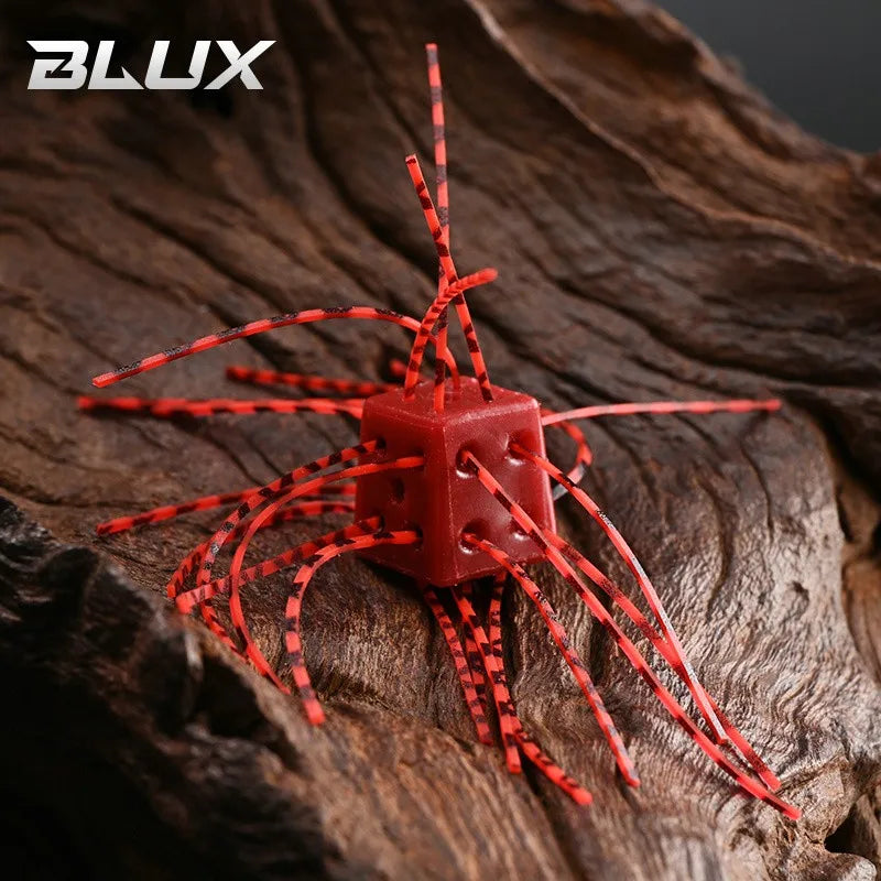 BLUX Dice Rubber 6pcs/lot Soft Bait 12mm 1.8g Handmade Power BFS Fishing Lure Silicone Worm Freshwater Bass Artificial Tackle