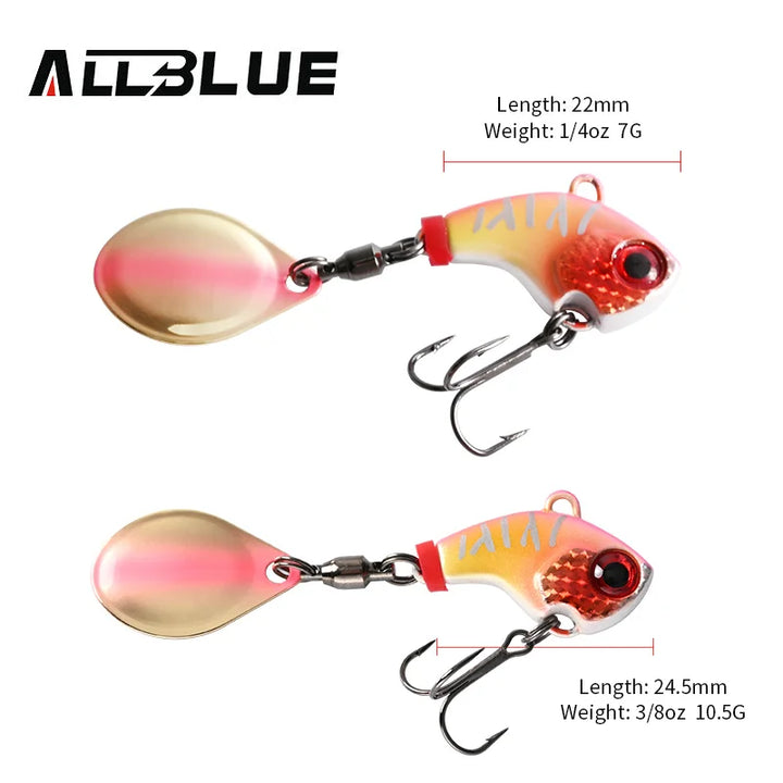 ALLBLUE CYCLONE Tail Spinner Metal Vib Shad Casting Shore Jig Vibration Jigging Blade Spoon Fishing Lure Artificial Bait Tackle