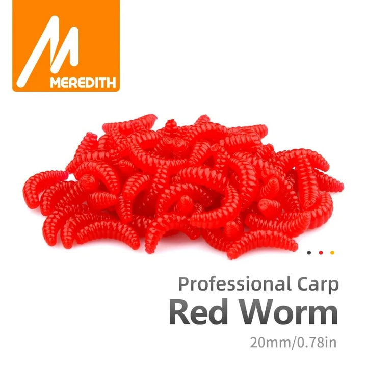 Meredith HOT SELL!! 50pcs 100pcs 150pcs 200pcs 2cm 0.38g maggot Grub Soft Lure Baits smell Worms Glow Shrimps Fishing Lures
